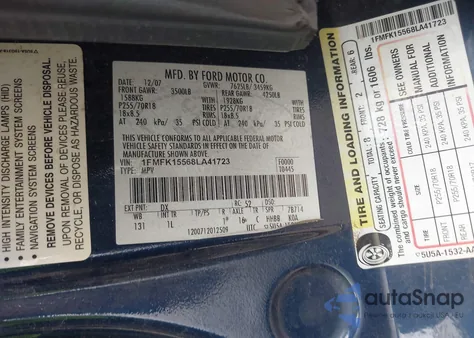 2008 Ford Expedition El Xlt z USA, uszkodzony, nr VIN 1FMFK15568LA41723